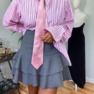 Grey J. Crew wool tiered short skirt